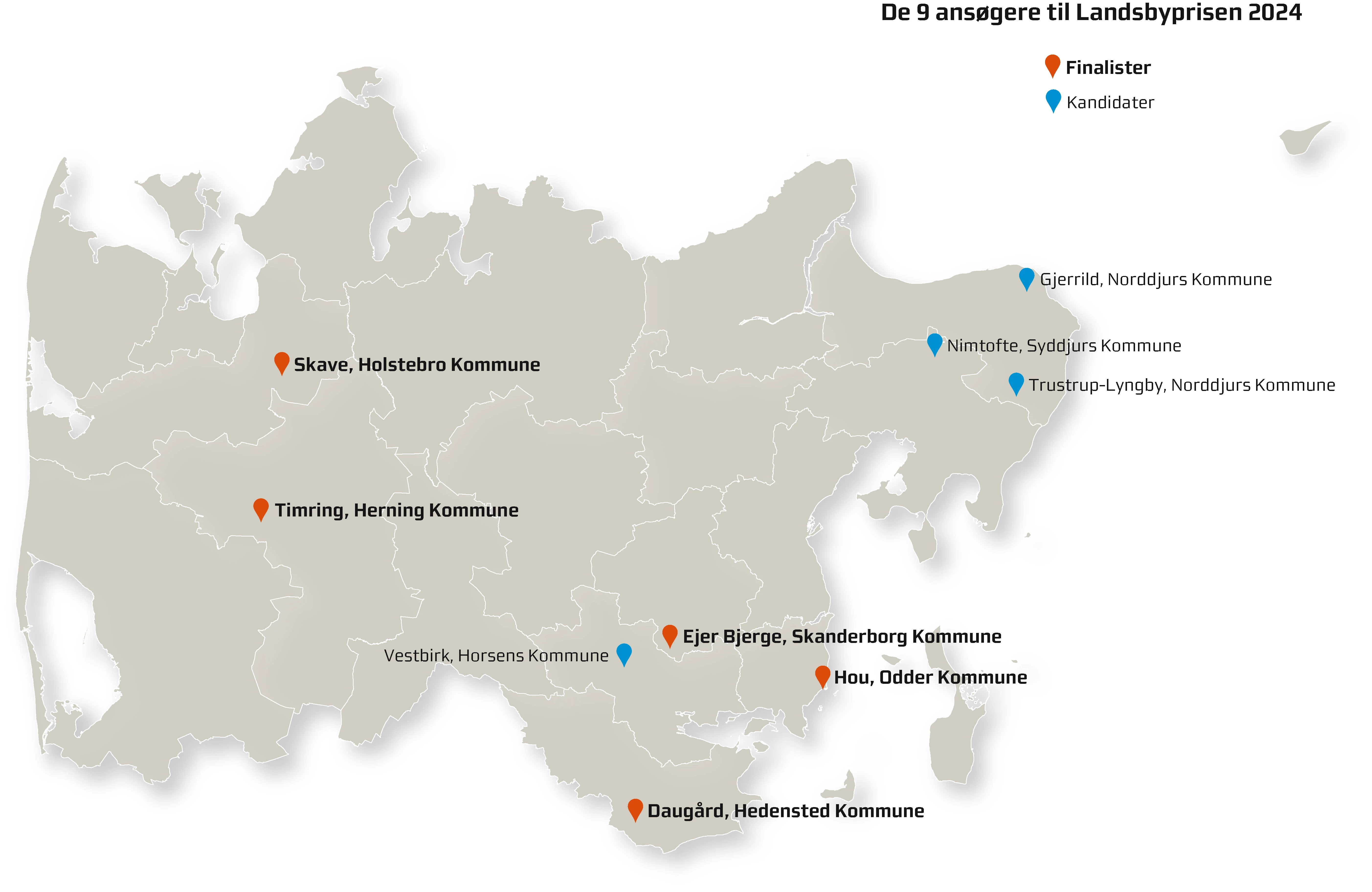 Kort over Region Midtjylland.
